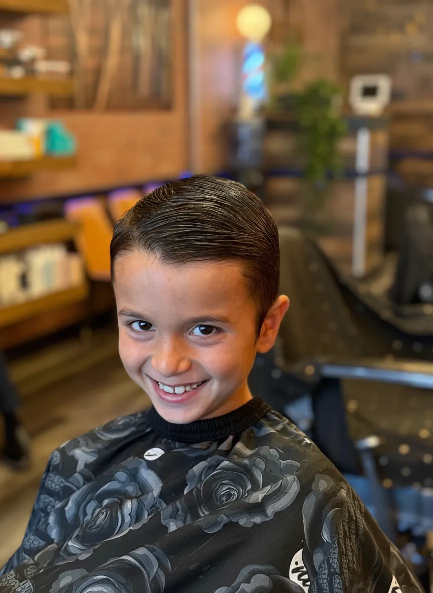 Kids haircut with tapered sides at Alfani's Barbershop Denver