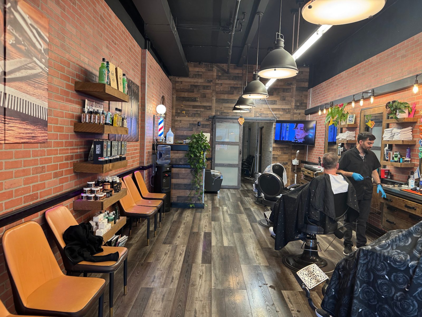 Alfani's Barbershop interior on Colfax Ave Denver